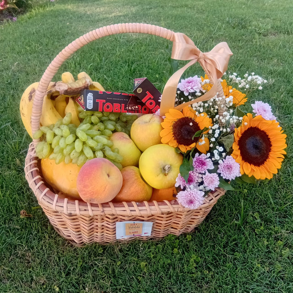 Luxury Fruit & Flower Gift Basket