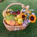 Luxury Fruit & Flower Gift Basket